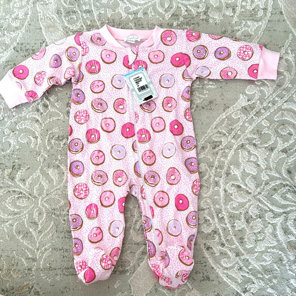 Kissy Kissy Pink Donut Zipup Onsie (6-9m)